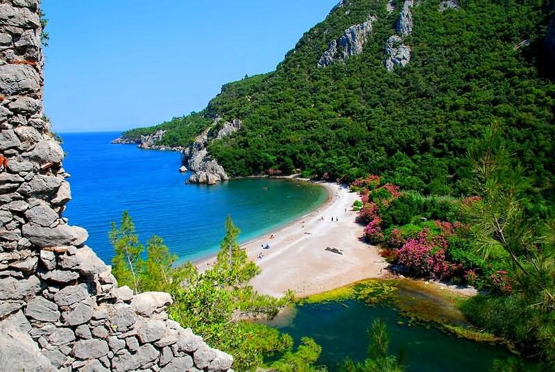 Olympos beach Antalya. A secluded beach 50 miles southwest of Antalya.